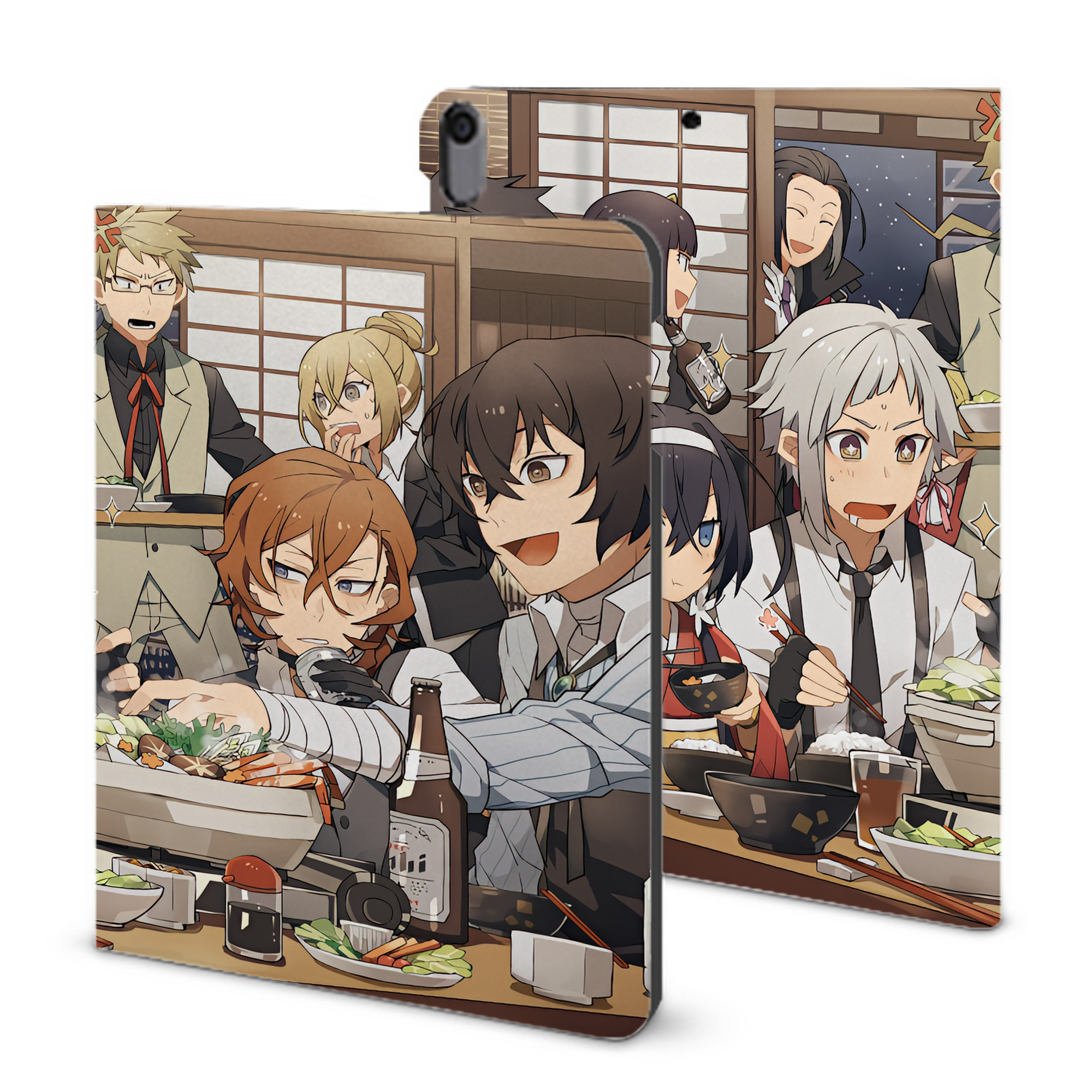 （画像用） 文豪ストレイドッグス Bungo Stray Dogs IPad ケース ブック型 PUレザー TPU 耐衝撃 軽量 薄型 ペン収納なし 全面保護 IPad 各モデル対応